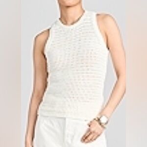 Crochet Knit Crew Neck Sleeveless Tank